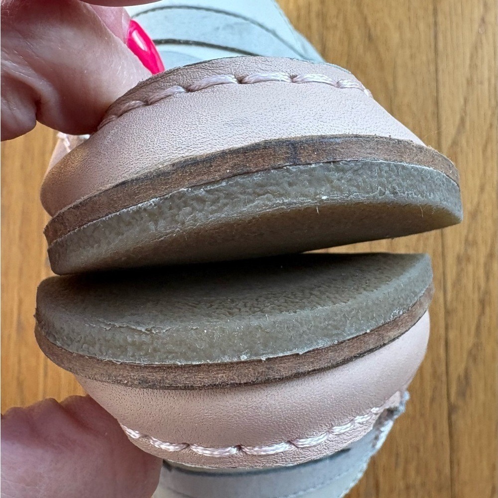 Sperry Top-Sider Cream Gray Blush Pink Leather Penny Loafers Women's 6.5 - Picture 5 of 6
